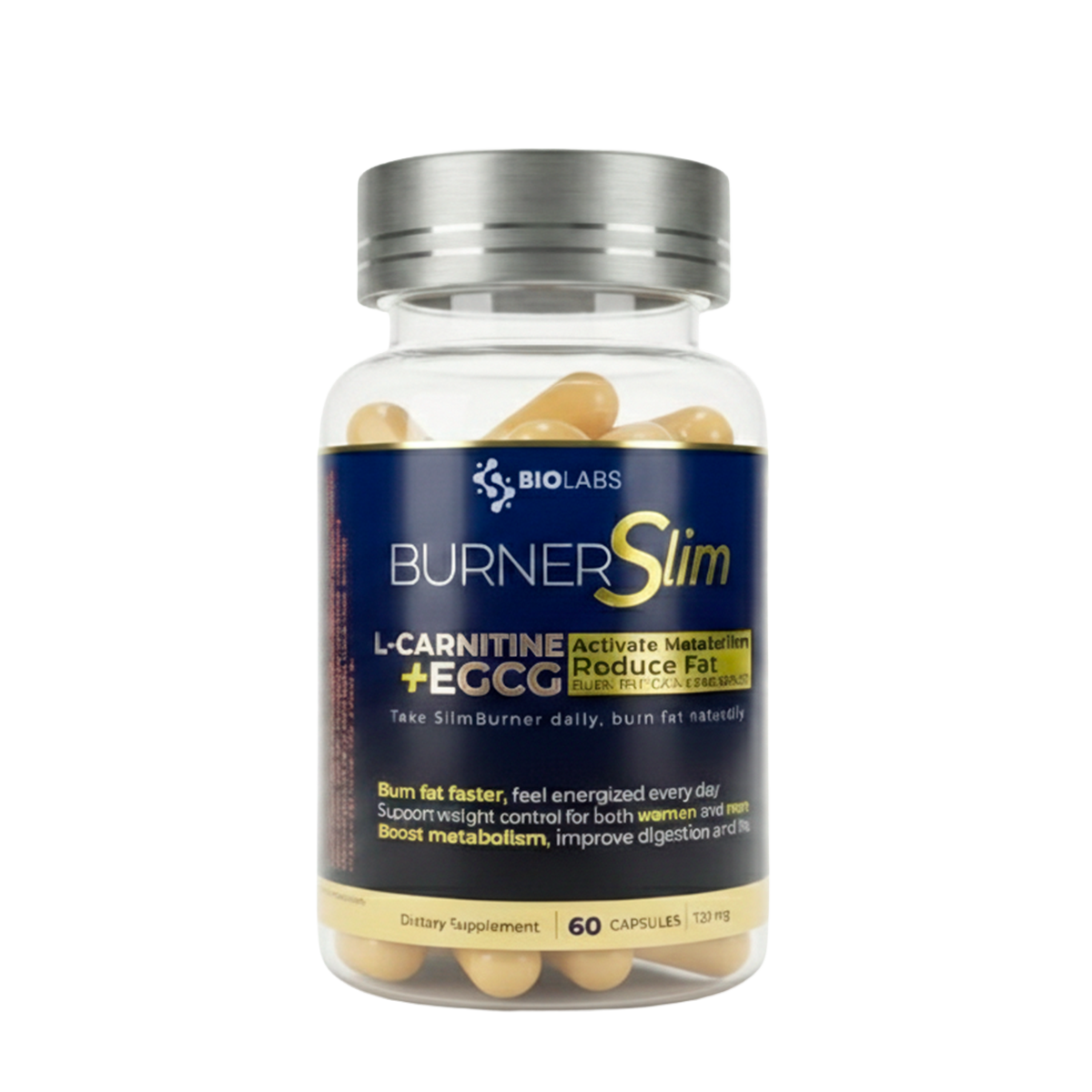 Burner Slim – Quemador de Grasa con L-Carnitina y EGCG para Activar el Metabolismo y Reducir Grasa Corporal